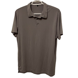 Patrick Assaraf Light Mauve/Grey Short Sleeve Polo Silk & Cotton Blend Size M